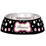 Loving Pets Princess Polka Dot Milano Bowl for Dogs and Cats, Small