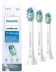 Philips Sonicare HX9023/65 Genuine C2 Optimal Plaque Control Toothbrush Head, 3 Pack, White