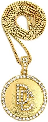 Crescendo SJ INC ICED OUT 'DC' DREAM CHASERS PENDANT &amp; 24" VARIOUS CHAINS HIP HOP NECKLACES XZ241G (Box Chain)