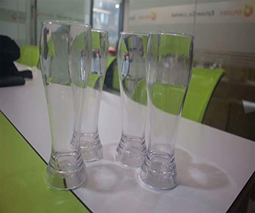Unbreakable Classic Clear Hard Plastic Pilsner Beer Glasses Large Size 16 oz-Pack of 8