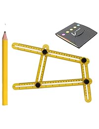 Herramienta de medición de ángulo   regla de ángulo   localizador de ángulo   regla localizadora de ángulo   herramienta modelo   tarjeta de índice con todos los ángulos y formas para artesanos, personal de mantenimiento, constructores, carpinteros (3pack