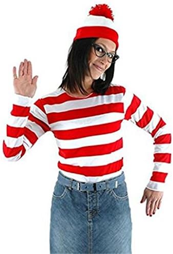 Qichuhua Women Smart Waugh Where's Wally British Anime Characters Cosplay Costume