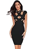 Meilun Womens Hollow Out O-Neck Sleeveless Bandage Dress