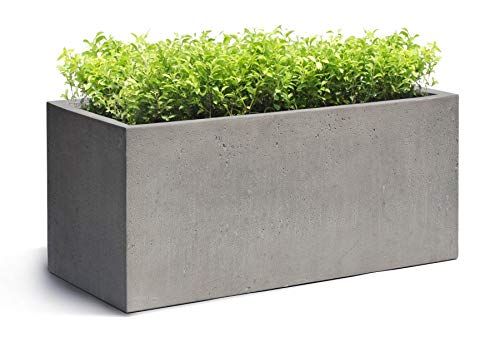 VAPLANTO® Pflanzkübel Box 80 Beton Grau Rechteckig * 80 x 31 x 31 cm * 10 Jahre Garantie – Bild 3