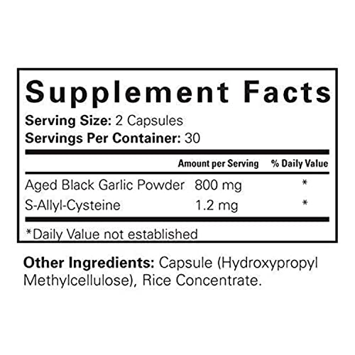 Aged Black Garlic Capsules Garlic Pills Less Odor 60 Capsules