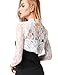 Sheroin Women's Long Sleeve Lace Shrug Bolero Jacket Sheer Open Front Cardigan