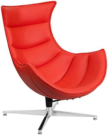 Cocoon Lounge Chair Dimensions: 32"W x 37"D x 38.25"H Seat Dimensions: 15"Wx20"Dx14.5"H Red Leather-Poly/Stainless Steel Base