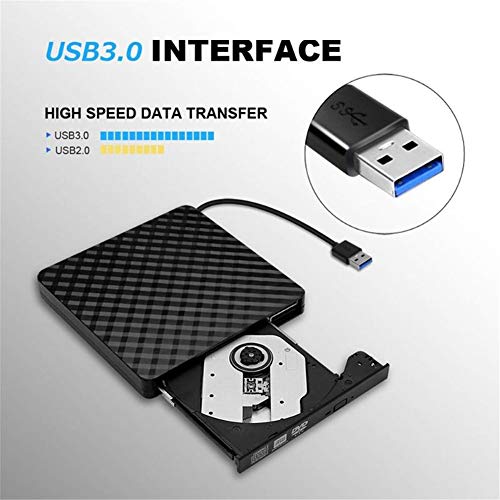 BAUBEY External DVD Drive,USB 3.0 Slim Portable High Speed Data Transfer Writer Recorder CD DVD +/-RW Drive Burner for Windows 10/8/7 Laptop Computer Mac MacBook Pro Air iMac HP Dell Asus Acer Lenovo - Thumbnail 2
