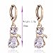 Cute Cat Crystal 18k Gold Plated Earrings Stud Women Jewelry + 925 Sterling Silver Earnuts Gs0131
