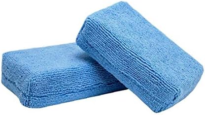 超ソフトマイクロファイバーケータスポンジフォーム金型ブロック車ポーランド車のワックス青い保護パッドハンドツールの2セット