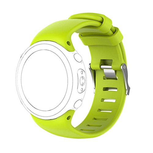 Coohole Fashion Replacement Silicagel Soft Band Strap with Screws for Suunto D4/D4i Novo Watch (Suunto D4/D4i Novo Watch, 22MM, Green)