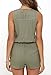 YOMISOY Womens Sexy Tank Rompers Summer Sleeveless Zipper V Neck Short Jumpsuits with Pockets