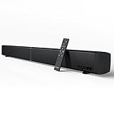 Soundbar, TV Sound Bar Wired and Wireless Bluetooth Home Theater Surround Audio, 32-inch Speaker 40 Watt 2.0 Channel Wall Mountable, Remote Control with Optical Cable USB Input, Black