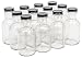 North Mountain Supply 8 Ounce Glass Stout Sauce Bottle - with 38mm Black Metal Lids - Case of 12