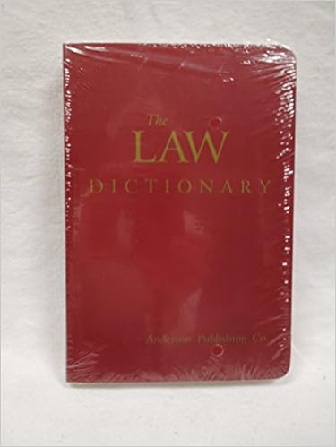 The Law Dictionary Anderson Publishing Staff Amazon Com Books