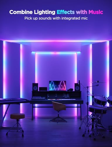 Govee RGBIC LED Strip Lights 16.4ft with Covers, Smart LED Lights Work with Alexa and Google Assistant, LED Diffuser Channel with LED Lights for Bedroom, Skirting Lines, Studio, Cabinet