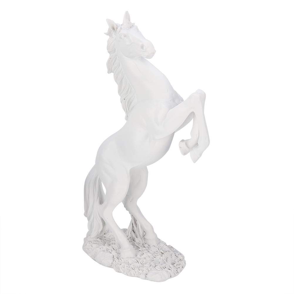 Figurine Horse, Resin Statue Braided Horse with Meaning of Success, Modern Sculpture for Desk Decor, Suitable for Home Businesses Guest Room Restaurant(White)