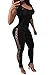 Fixmatti Fishnet Bandage Jumpsuit 1 PC Sleeveless Club Bodycon Rompers for Women
