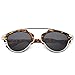 CHB Women's HD Mirrored Lens Creative Metal Frame Street Fashion Designer Polarized Sunglasses UV400 with Case