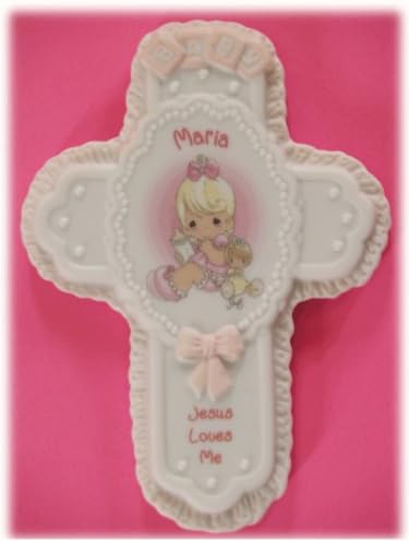Precious Moments Jesus Loves Me Personalized Maria Porcelain Wall Cross