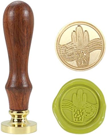 RESELWXST Wax Seal Stamp Wood Sealing Wax Seal Stamps Decorative Stamp Rosemary/Lavender/Monstera Leaf/Cactus 1x Cactus 1