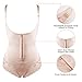 SHAPERX Body Shaper Open Bust Girdle Fajas Bodysuit Zipper Closure Firm Control Lace Panty Shapewear, SZ20171-Beige-M