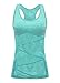 DISBEST Sports Tank Top, Women's Performance Stretch Quick Dry Yoga Workout Running Racerback Tank with Removable Pads,Fluorescent Green,M/US 6