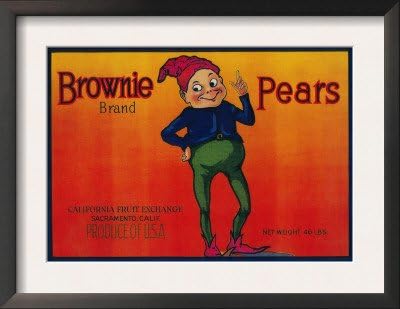 Etiqueta con forma de pera para Brownie – Sacramento, CA Póster