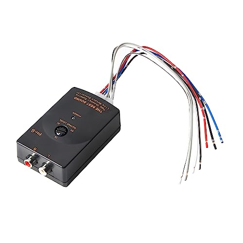 NuIth Autoradio Stereo High to Low Konverter Draht Adapter 2-Kanal Verstellbarer Verstärker Subwoofer Schnittstelle mit Fernbedienung Einschalten Cinc