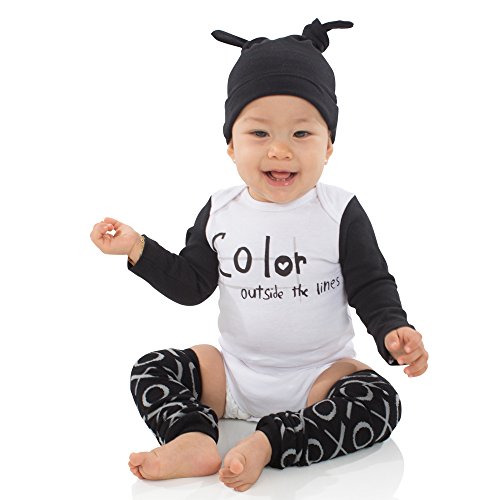 juDanzy Urban Neutral 3 Pack of Baby and Toddler leg warmers Black Gray & White Tall Kids Clothing