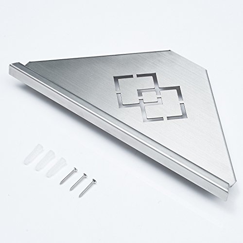 OWOFAN 3 Tier Bathroom Shower Corner Shelf Rack Shower Caddie Triangle Wall Shelves Stainless Steel Brush Nickel WF-18062-3 - Thumbnail 4