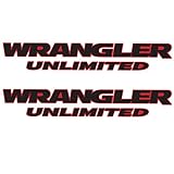 Jeep Wrangler Fender decal pair Unlimited Black decal with red outline die cut vinyl decal