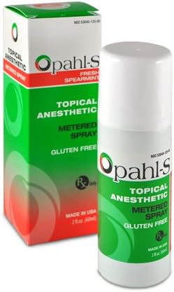 Opahl-S 06-00060 20% Benzocaine Metered Spray Topical Anesthetic, Fresh Spearmint Flavor, Can x 2 fl. oz.