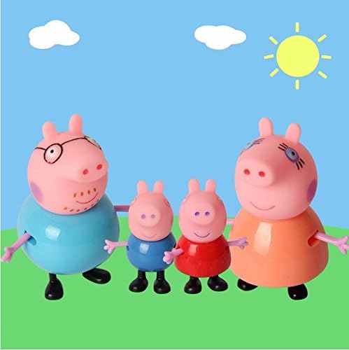 4pcs peppaed pig Toys PVC Action Figures Family Member Pig Toy Juguetes Baby Kid Birthday Gift