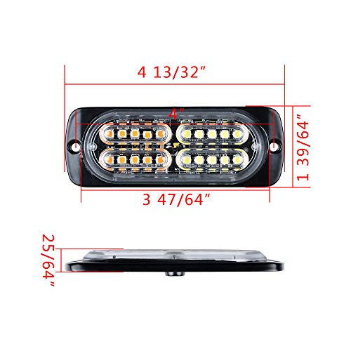40PCS 20-LED Strobe Warning Light Strobe Grille Flashing Lightbar Car Truck Beacon Lamp Amber White Traffic light 12V-24V