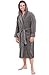 Alexander Del Rossa Mens Turkish Terry Cloth Robe, Thick Hooded Bathrobe, Large XL Steel Grey (A0105STLXL)