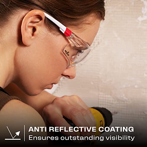NoCry Clear Safety Glasses for Men and Women; Lightweight Work Glasses