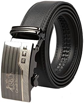 Cavalli Bianchi Men's Fashion Belt - Genuine Leather Belts for Men Made in USA with Unique Auto Lock Buckle #5. Best Gift for Valentine's Day!