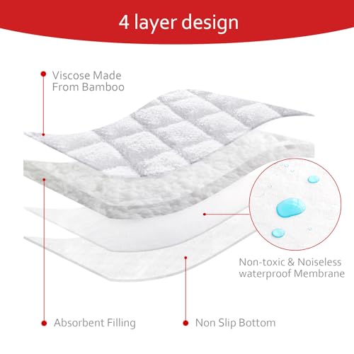 Moonsea Quilted Thicker Changing Pad 3 Pack Waterproof, Fit for