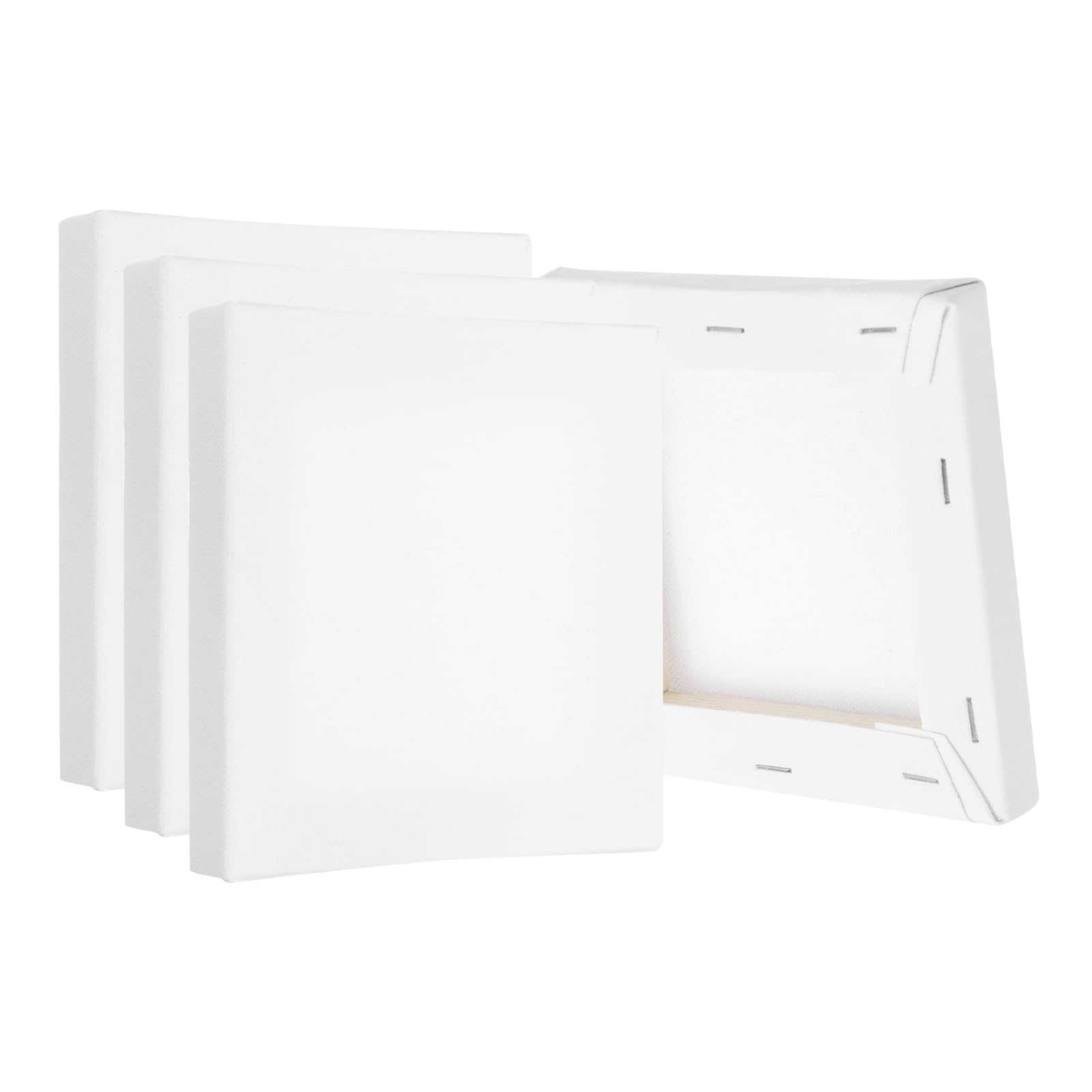PATIKIL Stretched Canvas, 6 Pcs 5" x 5" Square Canvas for Painting Blank Primed Canvas Cotton Canvas Panels for Acrylics Oil Watercolor Paints, White