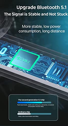 Wireless Earbuds Bluetooth 5.1 Headphones in Ear True Wireless Stereo Long Playtime Bluetooth Earbuds Built-in 4 Mics Waterproof Smart Touch Control Enhanced Bass LED Display Headset for Sport Work