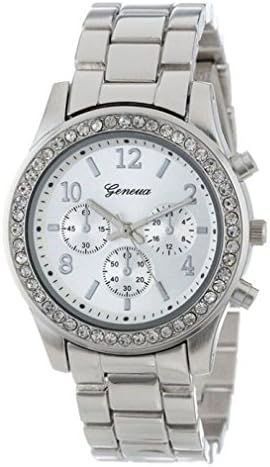 Fullfun Fashion Quartz Jewelry Plated Classic Round Men Women Crystals Geneva Watch (C)