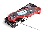 ConCase Digital Meat Probe Thermometer Quick Instant Read Foldable Gauge Cooking Tool for BBQ Grill, Roasting, Smoker Auto Shut Off, Waterproof, Backlit, Red Electronic Grilling Accessories