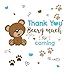 45 Lip Balm Labels Boy Baby Shower Favors Blue Brown Teddy Bear
