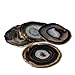 Airblasters Black Color 3.5-4 inch Natural Sliced Agate Coaster Set of 4