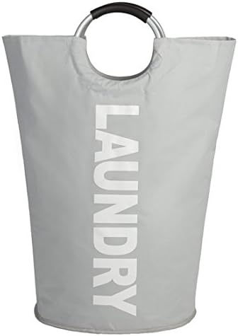 Macmon Large Portable Laundry Basket with Aluminum Handles Fitted in Bedroom Nook Dormitory Oxford Fabric Organize Storage Bags for Home Collecting Dirty Clothes Also A Reusable Shopping Bags