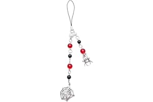 Keychain Halloween Spiderweb Beaded Phone Pendant Bag Charm Chain Lanyard