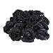 WINOMO 20pcs Silk Rose Flower Heads for Mother's Day Wedding Party Home Decoration (Black)