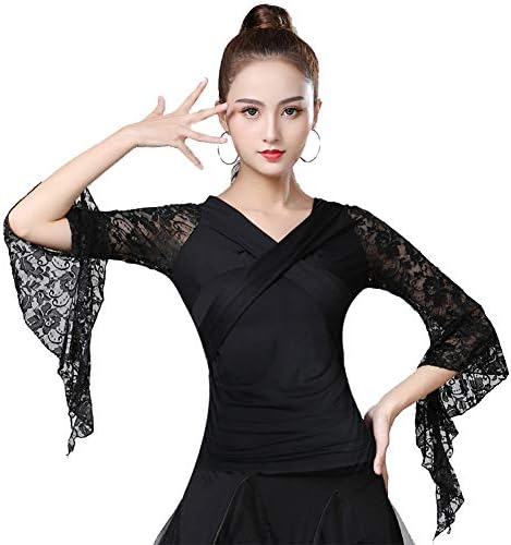 社交ダンス トップス 長袖 訳ありセール 格安 レース柄 単品 レッスンウェア スタンダード 女性 ダンスウェア 競技ダンス 練習着 レディース 赤 サンバ チャチャチャ ルンバ モダンダンス 黒 タンゴ ワルツ ラテン