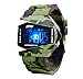 Kids Digital LED Sports Watch, Waterproof Camouflage Electronic Casual Military Wrist Watches with Silicone Band Noctilucent Plane Design Alarm Stopwatch Children Watch Size S